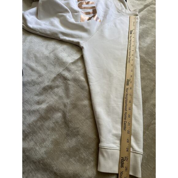 J. Crew Beaute Rose Gold Graphic Sweatshirt Size 2 XL Off White Pink - Picture 13 of 15